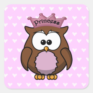 Eule Quadratischer Aufkleber