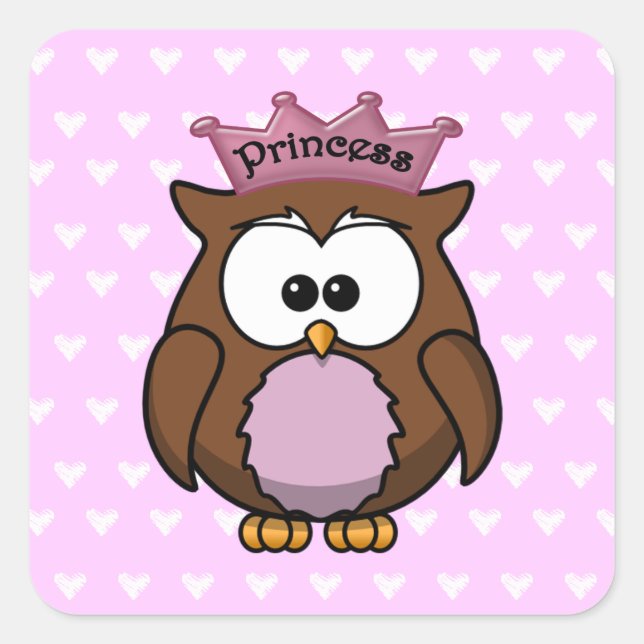 Eule Quadratischer Aufkleber (Vorderseite)