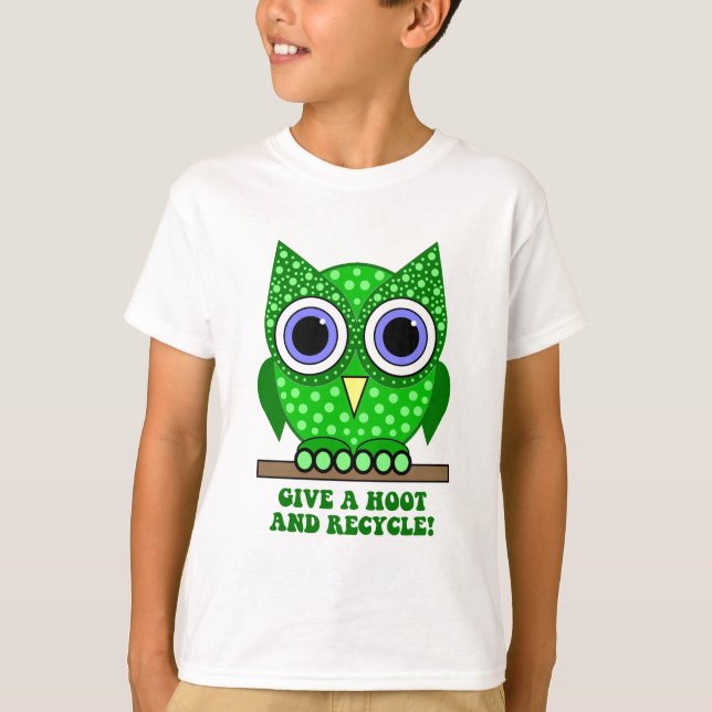 Eule recyceln T-Shirt (Vorderseite)