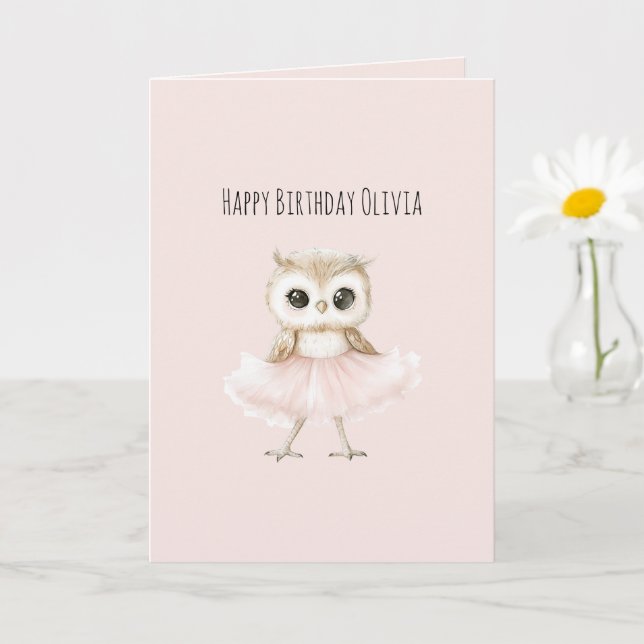 Eule Rosa Tutu Geburtstag Karte (Kleine Pflanze)