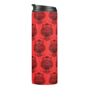 Eule (rot) - Thermobecher Thermosbecher