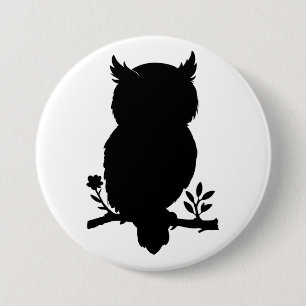 Eule - Scherenschnitt Button