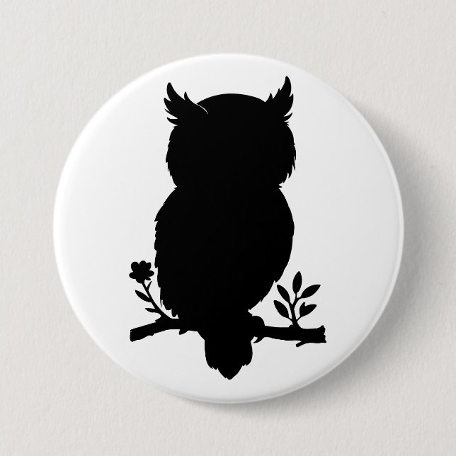 Eule - Scherenschnitt Button (Vorderseite)