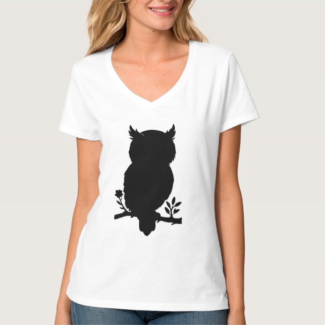 Eule - Scherenschnitt T-Shirt (Vorderseite)