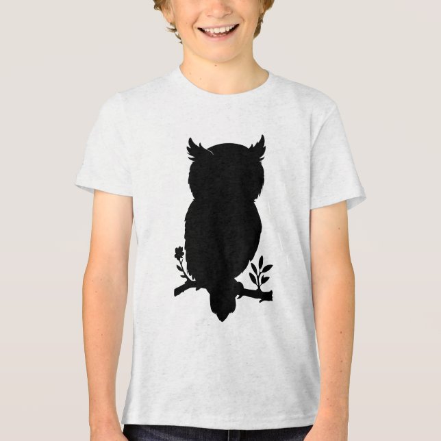 Eule - Scherenschnitt Tri-Blend Shirt (Vorderseite)