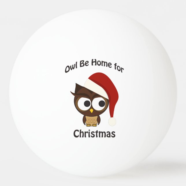Eule sei zu Weihnachten Zuhause! Tischtennisball (Vorderseite)