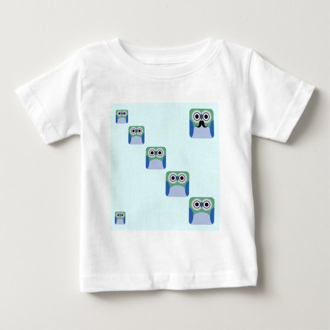 Eule Stack - Türkisblau Baby T-shirt (Vorderseite)