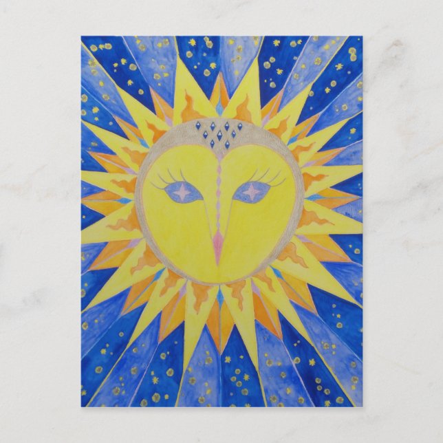 Eule Sun Owl Postkarte (Vorderseite)