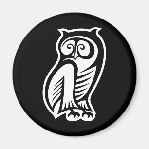 Eule Symbol Weiß Magnet