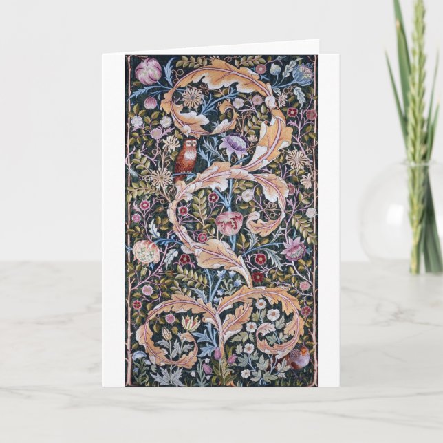 Eule und Blume, William Morris Karte (Vorderseite)