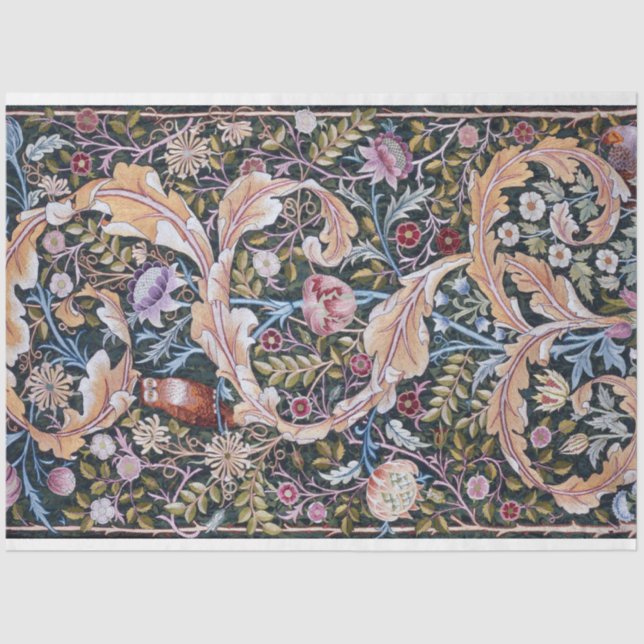 Eule und Blume, William Morris Seidenpapier (Vorderseite)