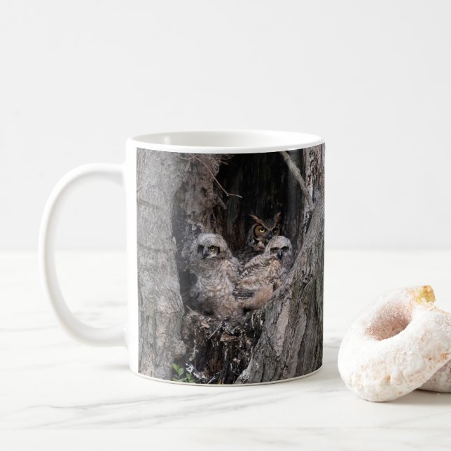 Eule und Kuchen Kaffeetasse (Mit Donut)