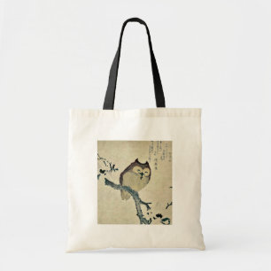 Eule und Magnolie Ukiyoe Tragetasche