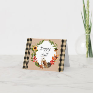Eule und Natur mit anpassbarem Text Karte