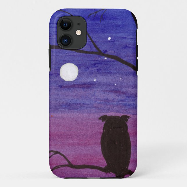 Eule und Vollmond Case-Mate iPhone Hülle (Rückseite)