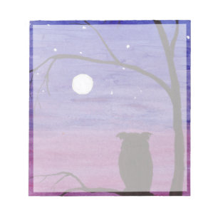 Eule und Vollmond Notizblock