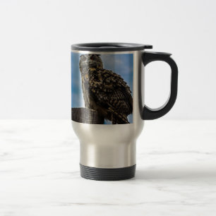 Eule Vogel Federn Tier Natur Schicksal Frieden Lie Reisebecher