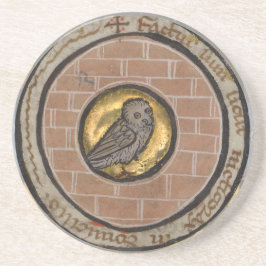 Eule von einem mittelalterlichen Manuskript Sandstein Untersetzer