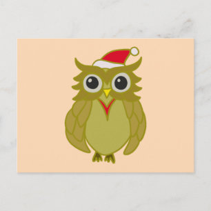 Eule Weihnachtsbaum owl Postkarte