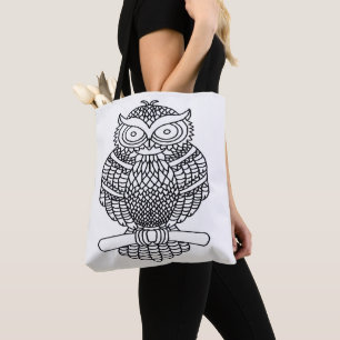 Eule (weiß) - Tote Tasche
