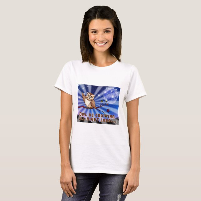 Eule wird die ganze Nacht lang geerntet T-Shirt (Vorne ganz)