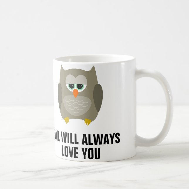 Eule wird immer Liebe Sie, Kaffee-Tassen Kaffeetasse (Rechts)