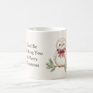 Eule wünscht Weihnachten Kaffeetasse