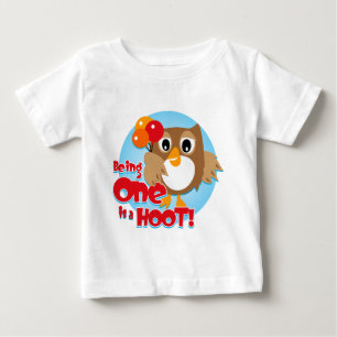 Eulen-1. Geburtstag Baby T-shirt