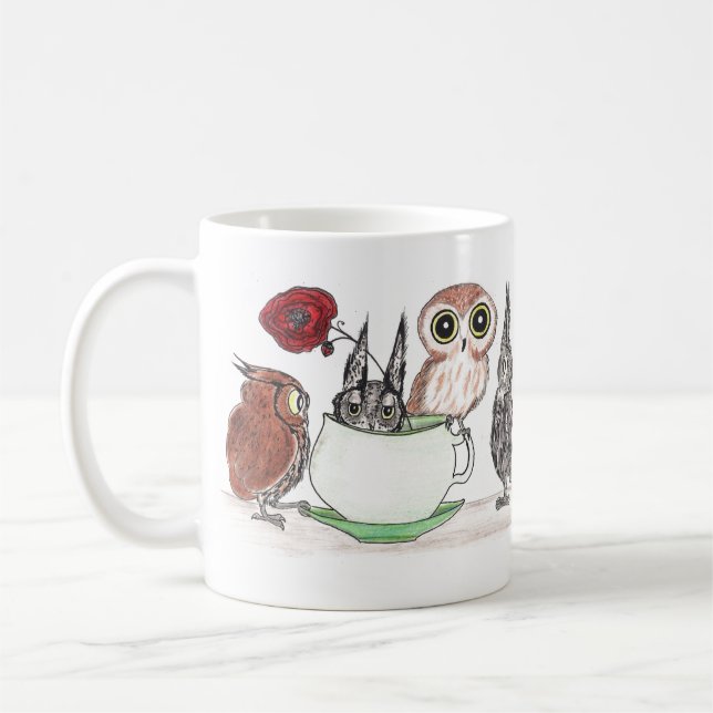 Eulen am Teatime - Tasse (Links)
