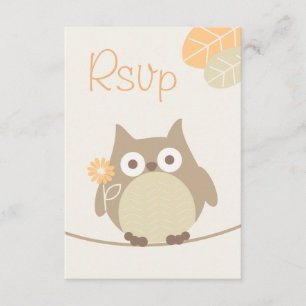 Eulen-Baby-Duschen-uAwg-Geschlechts-neutrale RSVP Karte