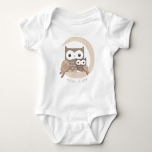 Eulen-Baby-T-Shirt Baby-Body Baby Strampler