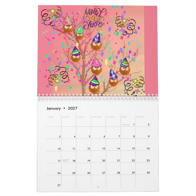 Eulen-Baum 2014 Kalender (Jan 2027)