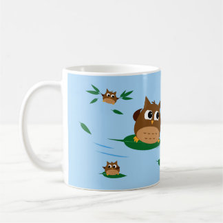 Eulen-Blatt-Brandungs-Entwurf - personalisierte Kaffeetasse