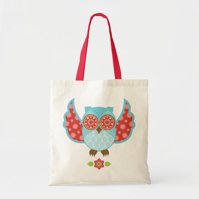 Eulen-Bohemische blaue Tasche (Vorne)