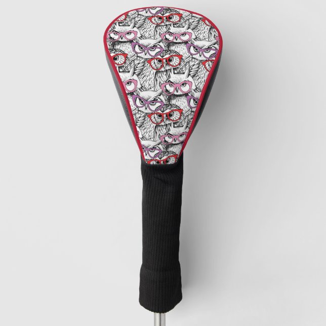 Eulen-Brillen-Muster Golf Headcover (Vorderseite)