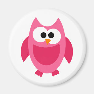 Eulen-Eulen-Vogel-Vogel-Rosa-bunter niedlicher Magnet