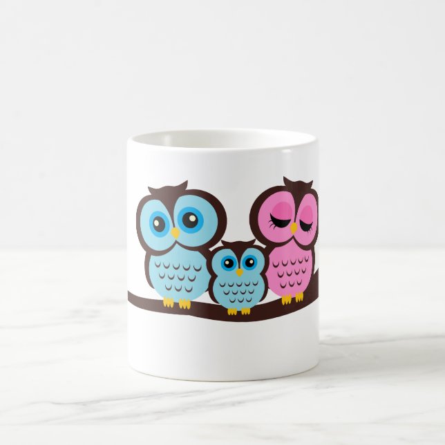 Eulen-Familie Kaffeetasse (Mittel)