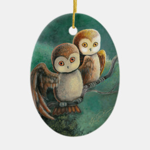 Eulen-Freund-Eulen-Kunst Keramik Ornament
