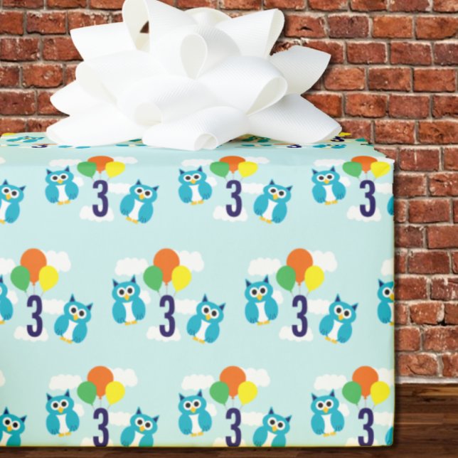 Eulen-Geburtstag Geschenkpapier (Von Creator hochgeladen)