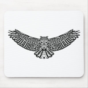 Eulen-Gekritzel Mousepad