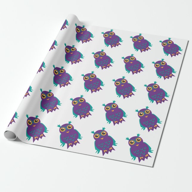 Eulen Geschenkpapier (Ungerollt)