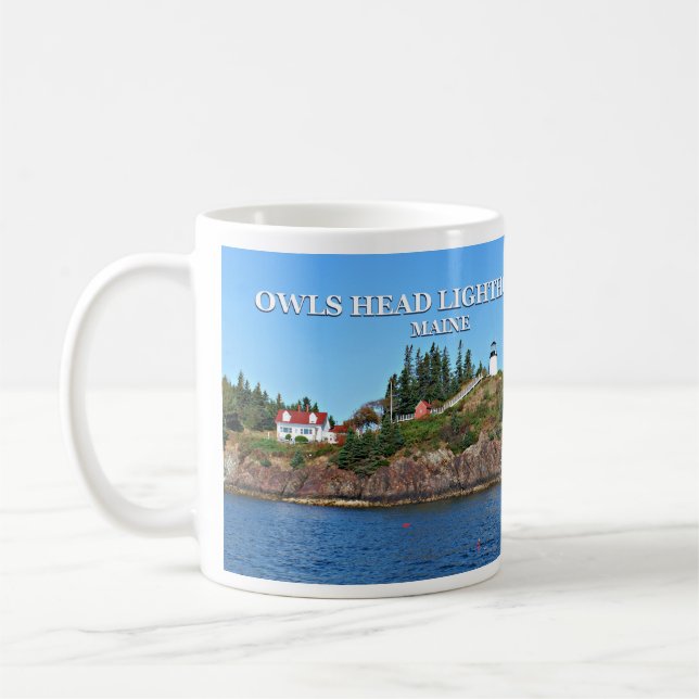 Eulen-Hauptleuchtturm, Maine-Tasse Kaffeetasse (Links)