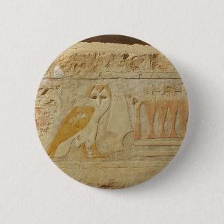 Eulen-Hieroglyphen-Detail, Hatshepsut Tempel, Button