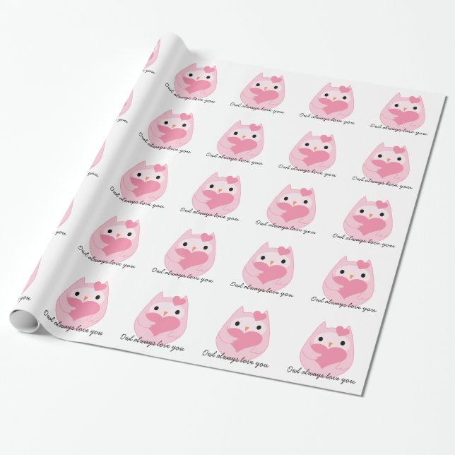 Eulen-immer Liebe Sie Geschenkpapier (Ungerollt)