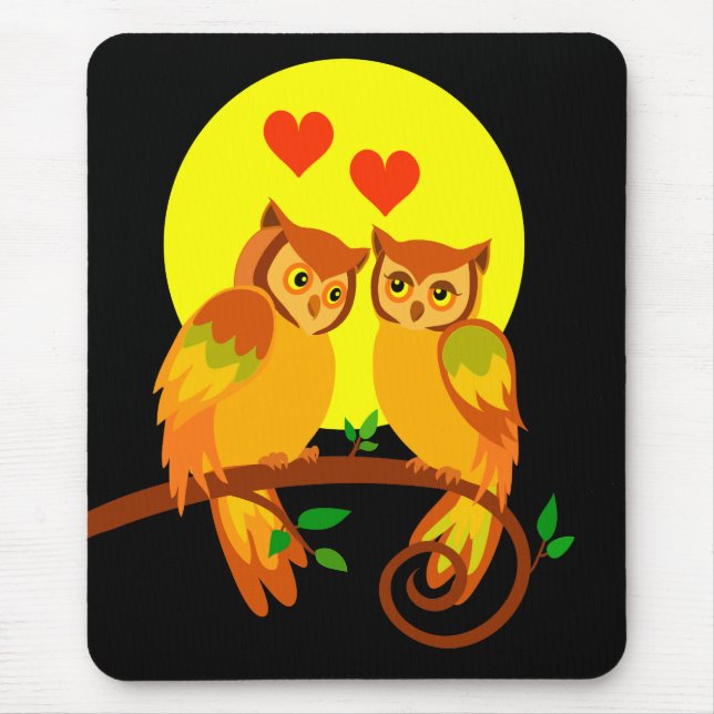 Eulen in der Liebe Mousepad (Vorne)