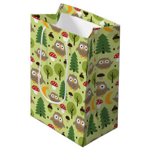 Eulen in der waldmittelgroßen Tasche Mittlere Geschenktüte