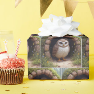 Eulen in einer Höhle Geschenkpapier
