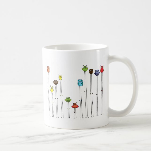 Eulen in Multicolors Kaffeetasse (Rechts)