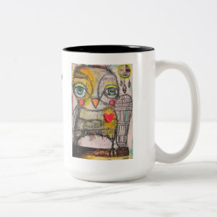 Eulen-Kaffee-Tasse! Seien Sie klug und folgen Sie Zweifarbige Tasse