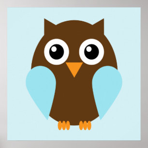 Eulen-Kinder-Wandbild Poster